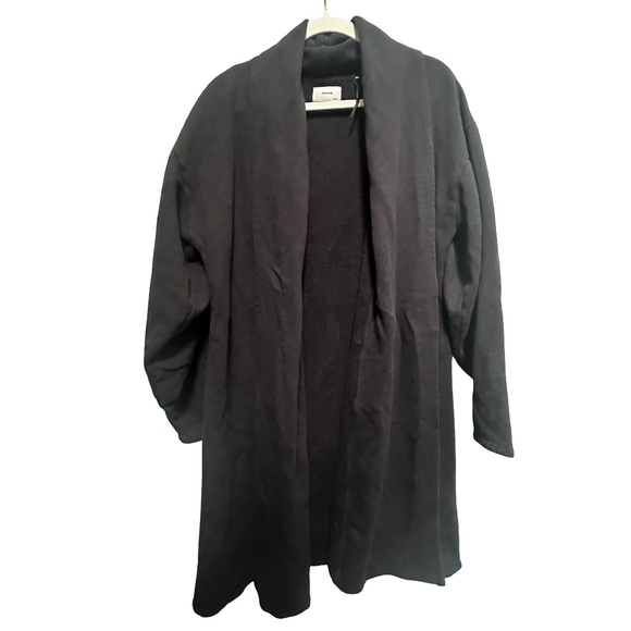 Joah Brown oversized French Terry duster midi length black cardigan - Picture 3 of 7